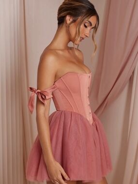 Oh Polly | Dresses | Valeriaembellished Corset Open Back Long Sleeve Mini  Dress In Cobalt Blue | Poshmark